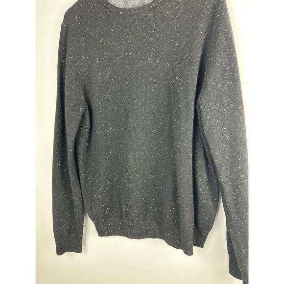 Nordstrom Men's Shop 100% Cashmere LS Crew Neck Sweater Black Speckled Medium - Picture 6 of 12